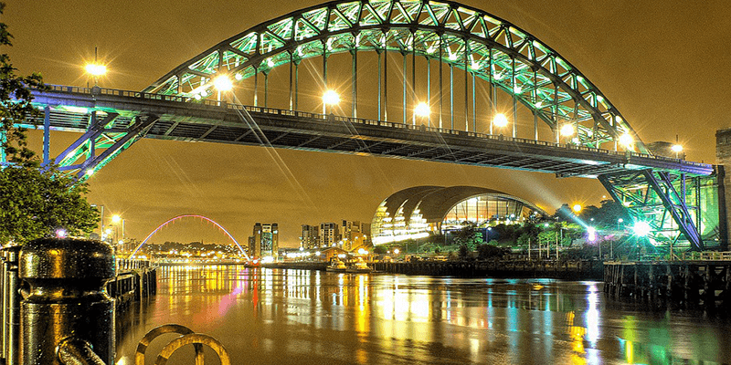 Gateshead Bridge at Newcastle, one of the sights to see