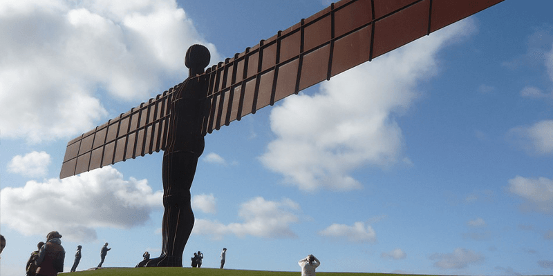 Angel of the North standing in the sun outside Newcastle